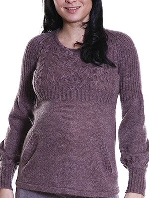 Джемпер из шерсти с вязаным рисунком. Одежда для беременных Sweet Mama.