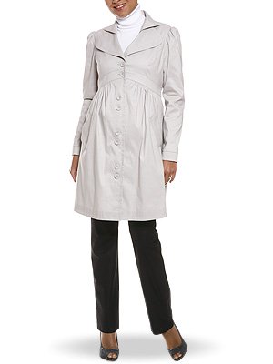 Плащ из эластичной ткани-стрейч с металлической полосой. Одежда для беременных Sweet Mama.