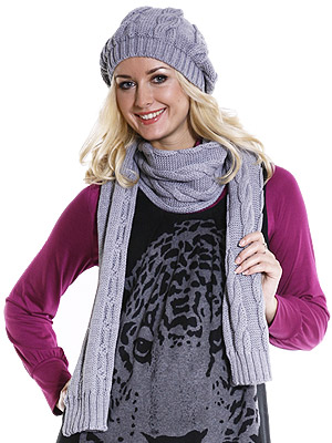 Комплект: берет и шарф "Косички". Одежда для беременных Sweet Mama.