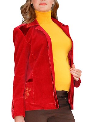 Жакет из мягкого микровельвета. Одежда для беременных Sweet Mama.